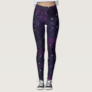 Purple Galaxy Patterned Leggings
