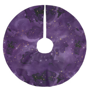 Purple Galaxy Series Design 8 Brushed Polyester Tree Skirt