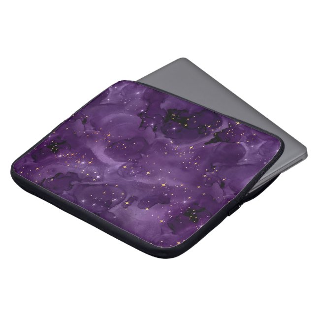 Purple Galaxy Series Design 8 Laptop Sleeve (Front Top)