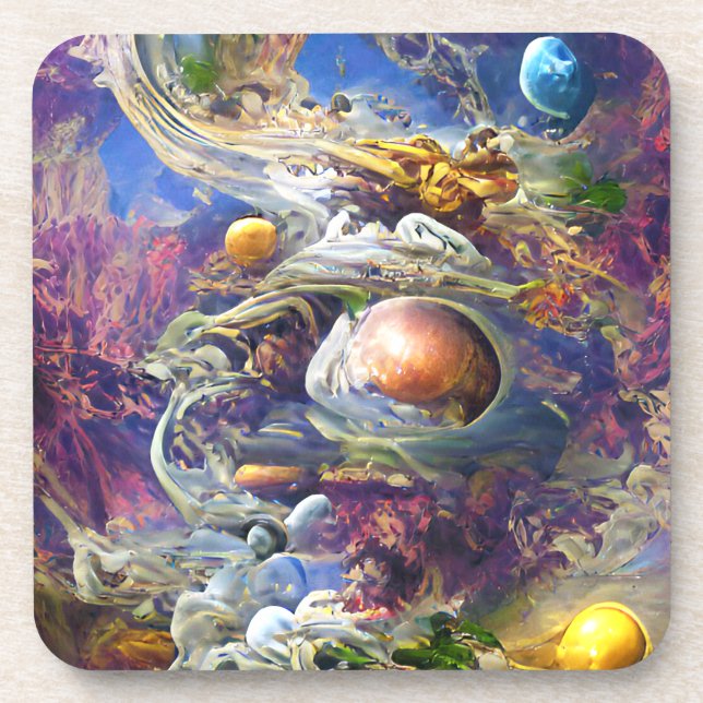 Purple Galaxy Solar System Coaster (Front)