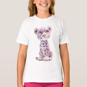 Purple Galaxy Spotted Cheetah Cub Kids T-Shirt