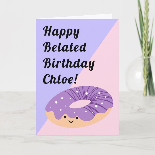 Purple Galaxy Sprinkles Doughnut | Birthday Card (Front)