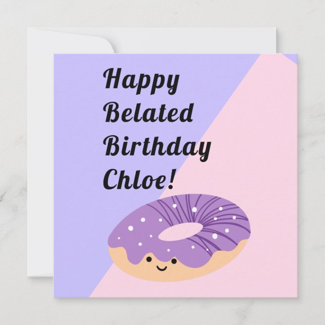 Purple Galaxy Sprinkles Doughnut | Birthday Flat Card (Front)