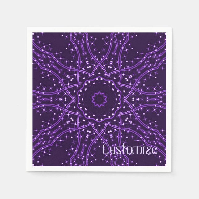 Purple Galaxy Stars Napkins (Front)