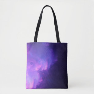 purple galaxy tote bag