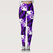 Purple Game Day Maryland Flag Leggings
