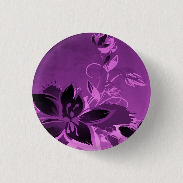 Purple Garden Flowers 3 Cm Round Badge (Front)