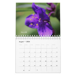 Purple Garden Flowers Calendar