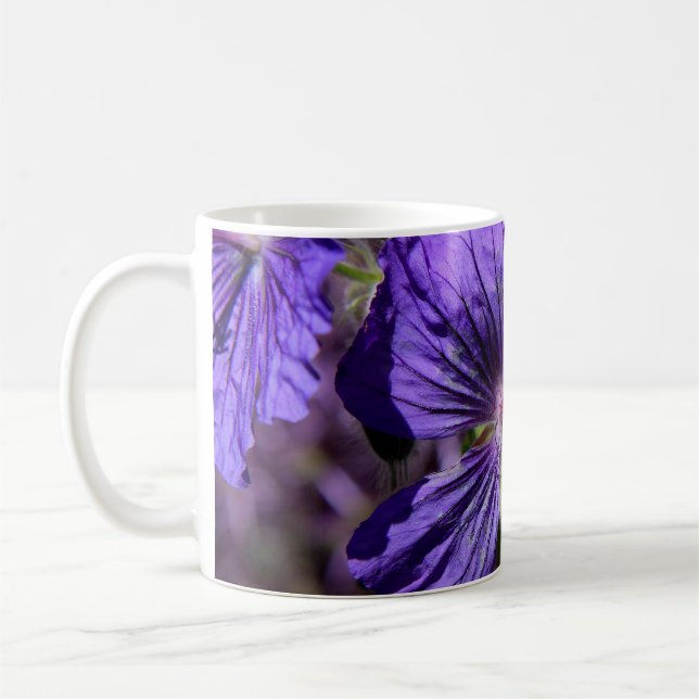Purple Garden Geranium  Coffee Mug (Left)