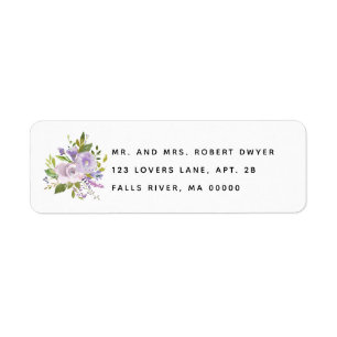 Purple Garden Rose Bouquet Simple Address