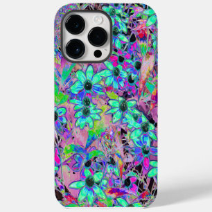 Purple Garden with Psychedelic Aquamarine Flowers iPhone 14 Pro Max Case
