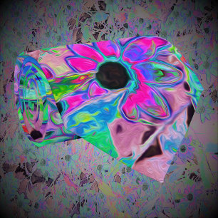 Purple Garden with Psychedelic Aquamarine Flowers Tie