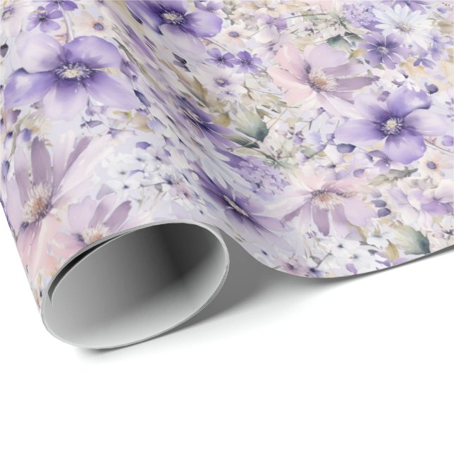 Purple Garden Wrapping Paper (Roll Corner)