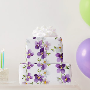 Purple Garland Orchid Elegant Floral Botanical Wrapping Paper