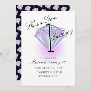 Purple Gem Crystal First Birthday Party 