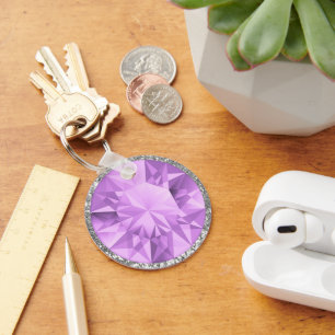 Purple Gem Key Ring