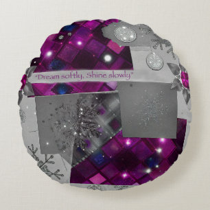 “Purple Gem Round Art Pillow” Cushion