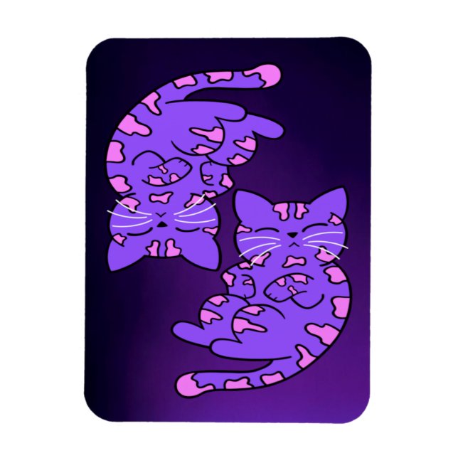 Purple Gemini Kittens Magnet (Vertical)