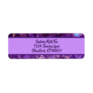 Purple Gems Return Address Labels