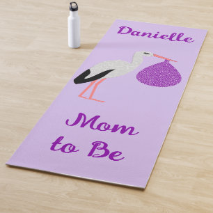 Purple gender neutral Baby Stork Custom Yoga Mat
