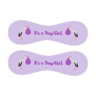 Purple gender neutral Baby Stork Gender Reveal Baseball