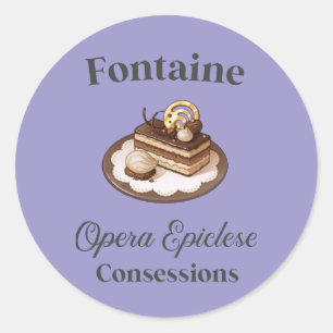Purple Genshin Impact Fontaine Popcorn Favor Box  Classic Round Sticker