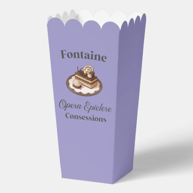Purple Genshin Impact Fontaine Popcorn Favour Box  (Front)