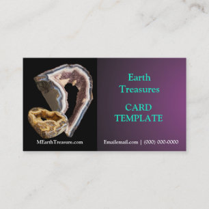 Purple Geode Rock Mineral Agate Crystal Business Card