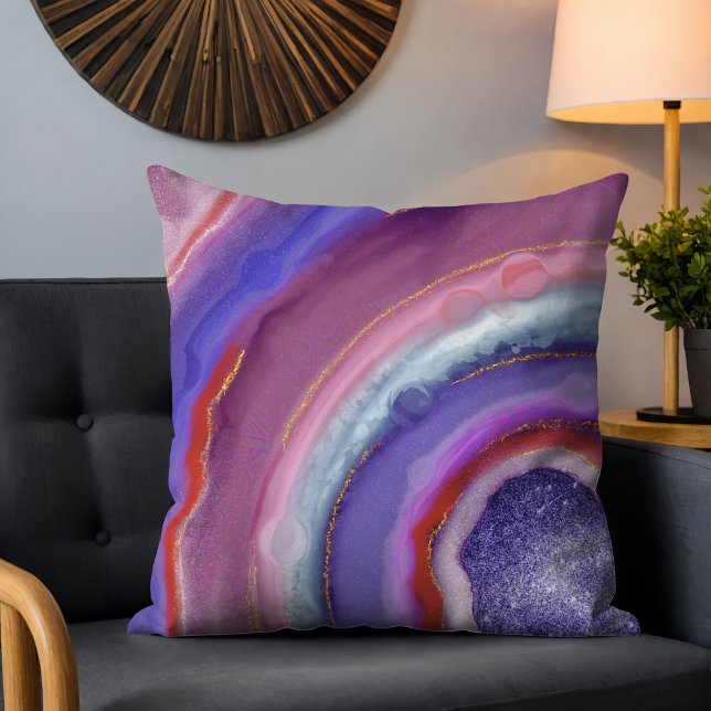 Purple Geode Stone Agate Slice Cushion (Creator Uploaded)