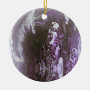 Purple Geode Stone Natural Nature Ceramic Tree Decoration