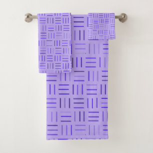 Purple Geometric Bath Towel Set