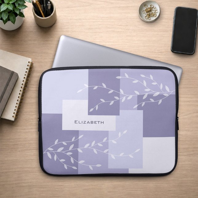 Purple Geometric Botanical Laptop Sleeve (Creator Uploaded)