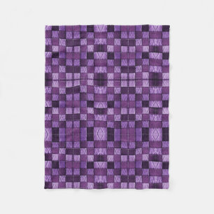Purple Geometric Check Blanket
