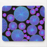Purple Geometric Circles and Wheels Pattern