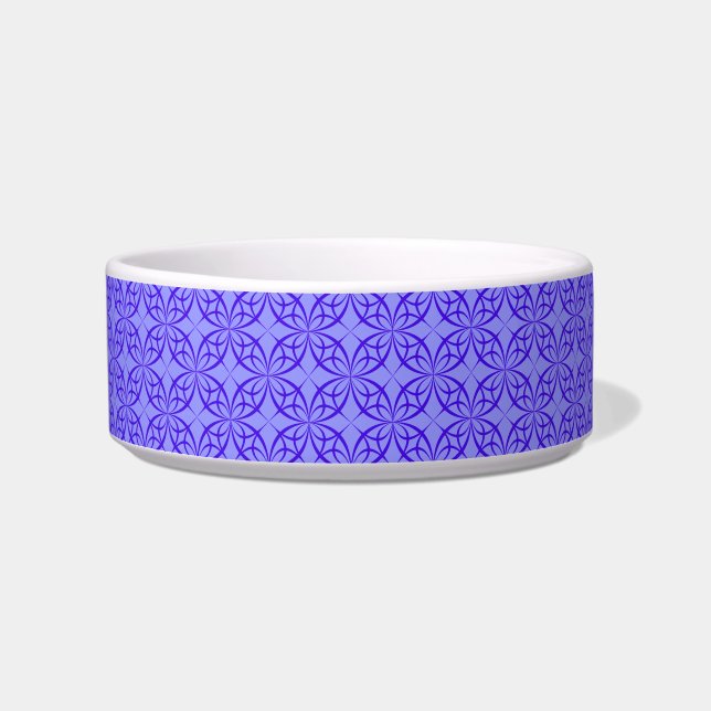 purple geometric circles cat food bowl  (Front)