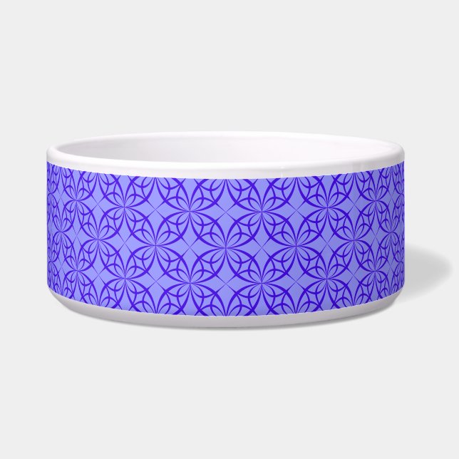purple geometric circles cat food bowl (Front)