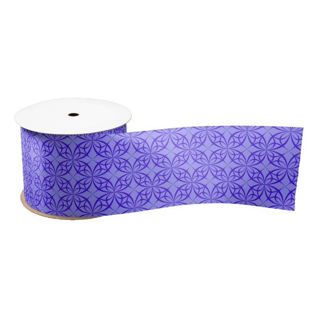 Purple geometric circles ribbon satin ribbon (Spool)
