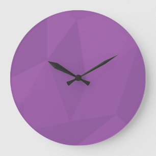 Purple, geometric, cool, trendy, modern simple art large clock