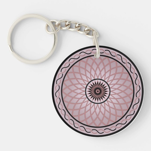 Purple Geometric Flower Key Ring (Front)