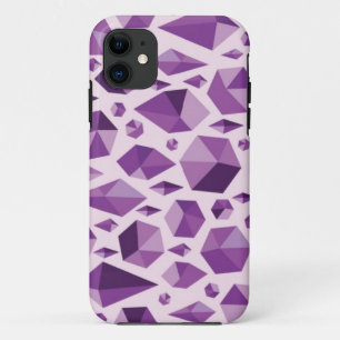Purple geometric jewel shapes iPhone 11 case