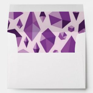 Purple geometric jewel shapes envelope