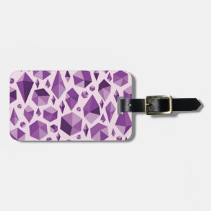 Purple geometric jewel shapes luggage tag