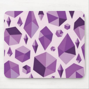 Purple geometric jewel shapes mouse mat