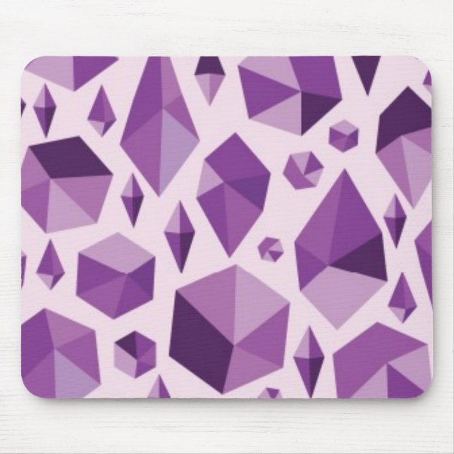 Purple geometric jewel shapes mouse mat (Front)