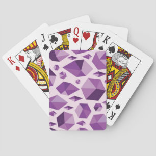 Purple geometric jewel shapes playing cards