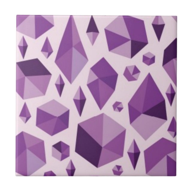 Purple geometric jewel shapes tile (Front)