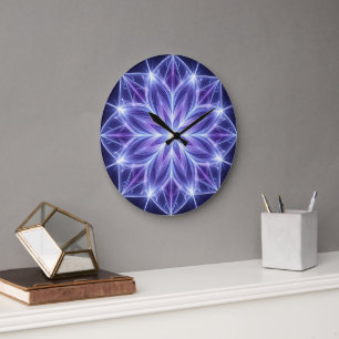 Purple Geometric Mandala Wall Clock