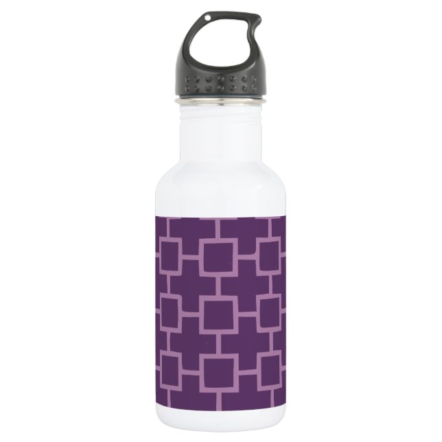 Purple Geometric Pattern 532 Ml Water Bottle (Front)