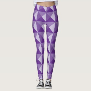 Purple Geometric Pattern Leggings
