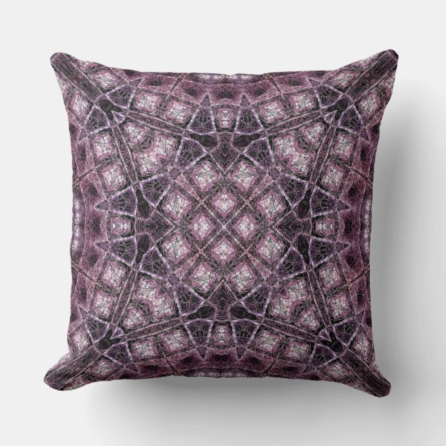 Purple Geometric Pattern with Intricate Symmetry Cushion (Front)